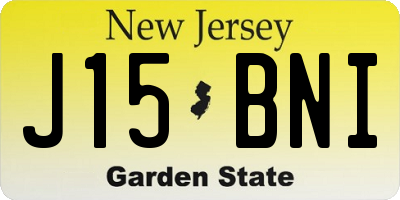 NJ license plate J15BNI