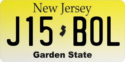 NJ license plate J15BOL
