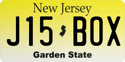 NJ license plate J15BOX