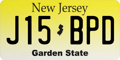 NJ license plate J15BPD