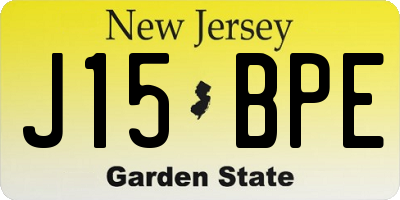 NJ license plate J15BPE