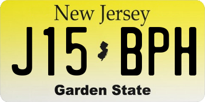 NJ license plate J15BPH