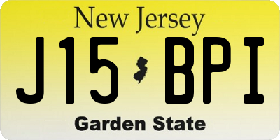 NJ license plate J15BPI