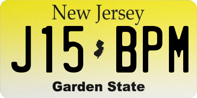 NJ license plate J15BPM