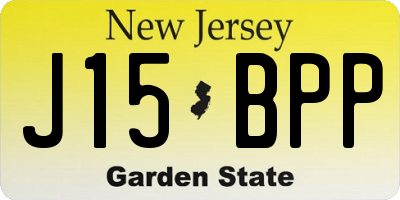 NJ license plate J15BPP
