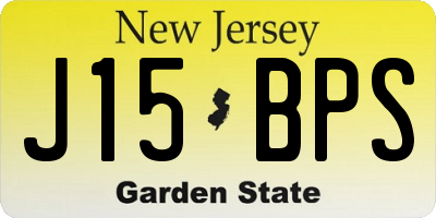 NJ license plate J15BPS