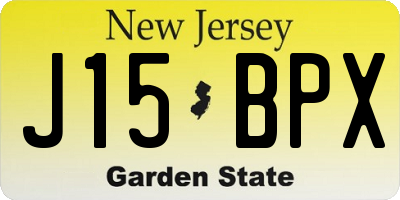 NJ license plate J15BPX