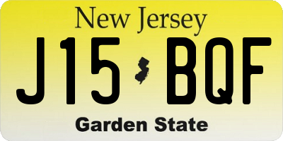 NJ license plate J15BQF