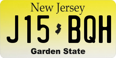 NJ license plate J15BQH
