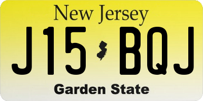 NJ license plate J15BQJ