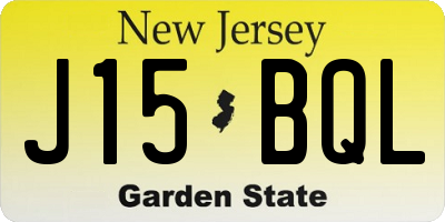 NJ license plate J15BQL
