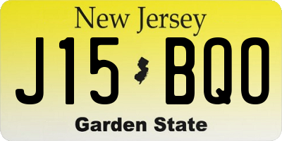 NJ license plate J15BQO