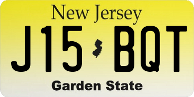 NJ license plate J15BQT