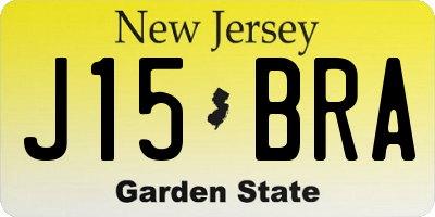 NJ license plate J15BRA