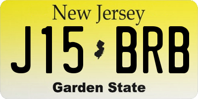 NJ license plate J15BRB