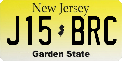 NJ license plate J15BRC
