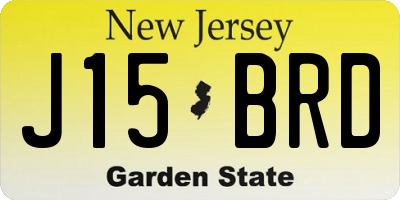 NJ license plate J15BRD