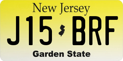 NJ license plate J15BRF