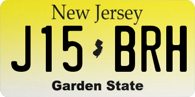 NJ license plate J15BRH