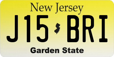 NJ license plate J15BRI