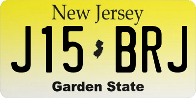NJ license plate J15BRJ