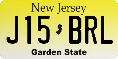 NJ license plate J15BRL