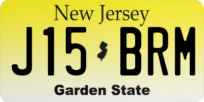 NJ license plate J15BRM