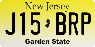 NJ license plate J15BRP
