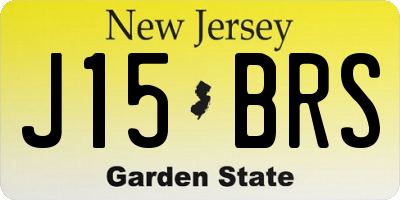 NJ license plate J15BRS