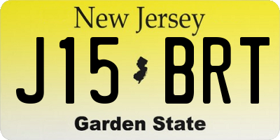 NJ license plate J15BRT