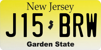 NJ license plate J15BRW