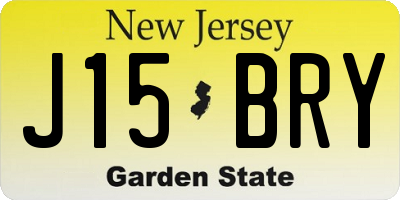 NJ license plate J15BRY