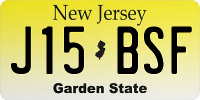 NJ license plate J15BSF
