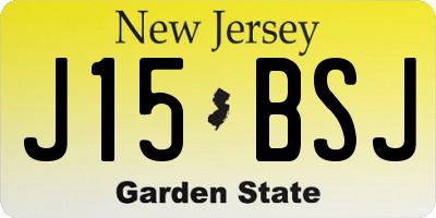 NJ license plate J15BSJ