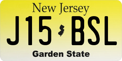 NJ license plate J15BSL
