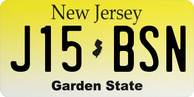 NJ license plate J15BSN