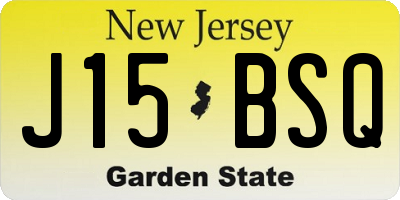 NJ license plate J15BSQ