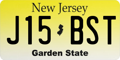 NJ license plate J15BST