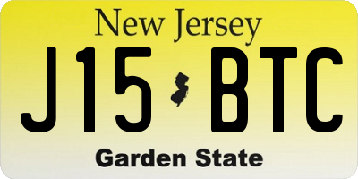 NJ license plate J15BTC
