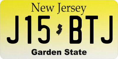 NJ license plate J15BTJ