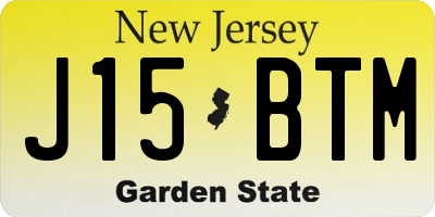 NJ license plate J15BTM