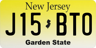 NJ license plate J15BTO