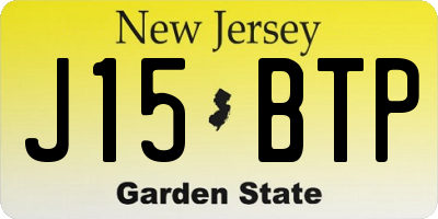 NJ license plate J15BTP