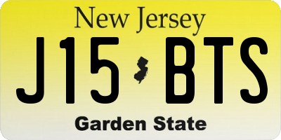 NJ license plate J15BTS
