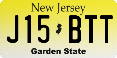 NJ license plate J15BTT