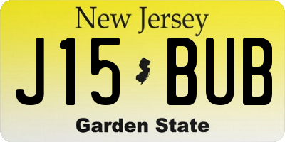 NJ license plate J15BUB