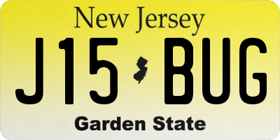 NJ license plate J15BUG