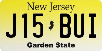 NJ license plate J15BUI