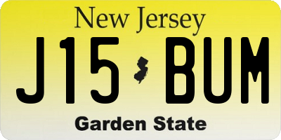 NJ license plate J15BUM