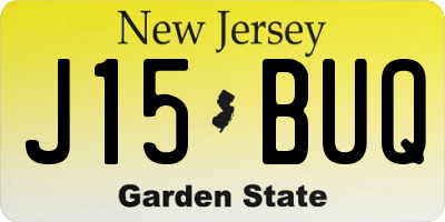 NJ license plate J15BUQ
